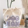 Dog Mom Purple Canvas Bag