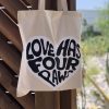 Four Paws Black White Canvas Bag