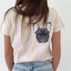 Light Beige Love Pink Frenchie Tee