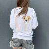 White Love Pink Bulldog Sweatshirt