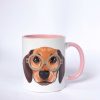Dachshund Pink Handle Mug