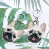 Frenchie Glasses Keychain