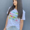 White I Work Hard Tee