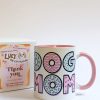 Dog Mom Donut Pink Handle Mug