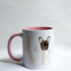 Love Frenchie Pink Handle Mug