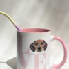 Love Dachshund Pink Handle Mug