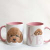 Love Poodle Toy Pink Handle Mug
