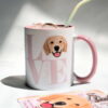 Love Retriever Pink Handle Mug