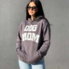 Dark Grey Dog Mom White Hoodie