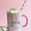 Pug Letters Pink Handle Mug