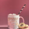 Spread Love Pink Handle Mug