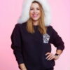 Black Well Dressed Purple Print Tracksuit