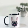 Frenchie Glasses Black Handle Mug