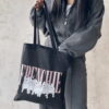 Frenchie Letters Black Canvas Bag