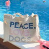 Big Peace Love Dogs Canvas Bag