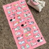 Pink Cats Cartoon Towel