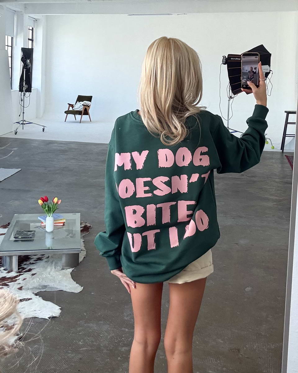 Dark Green Heart Pink Sweatshirt - Image 4