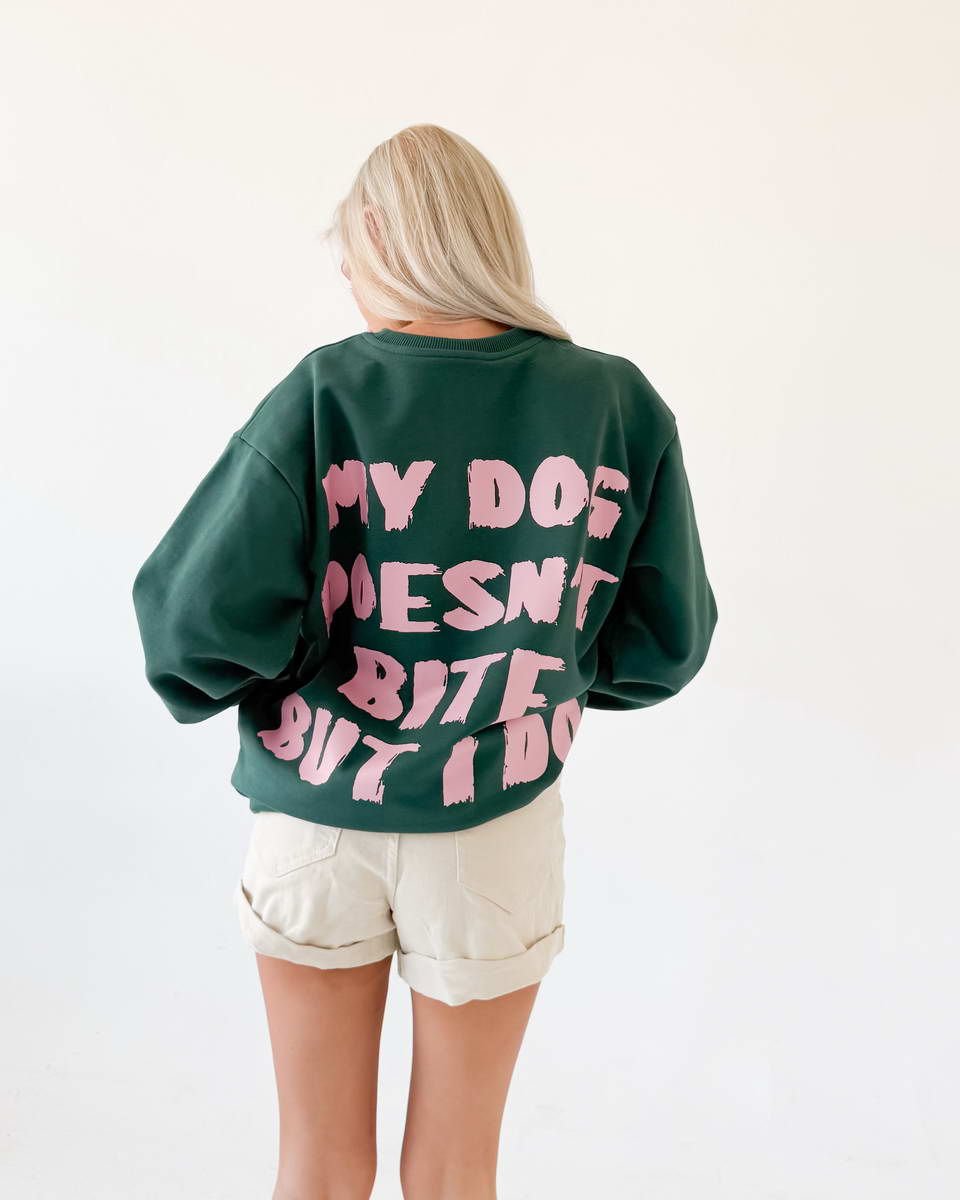 Dark Green Heart Pink Sweatshirt - Image 3
