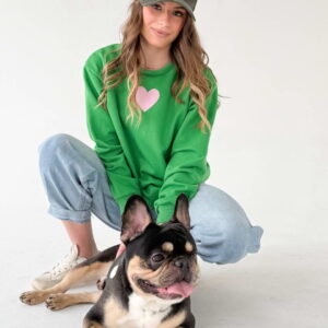 Green Dogs AreMy Fav Ppl Pink Sweatshirt