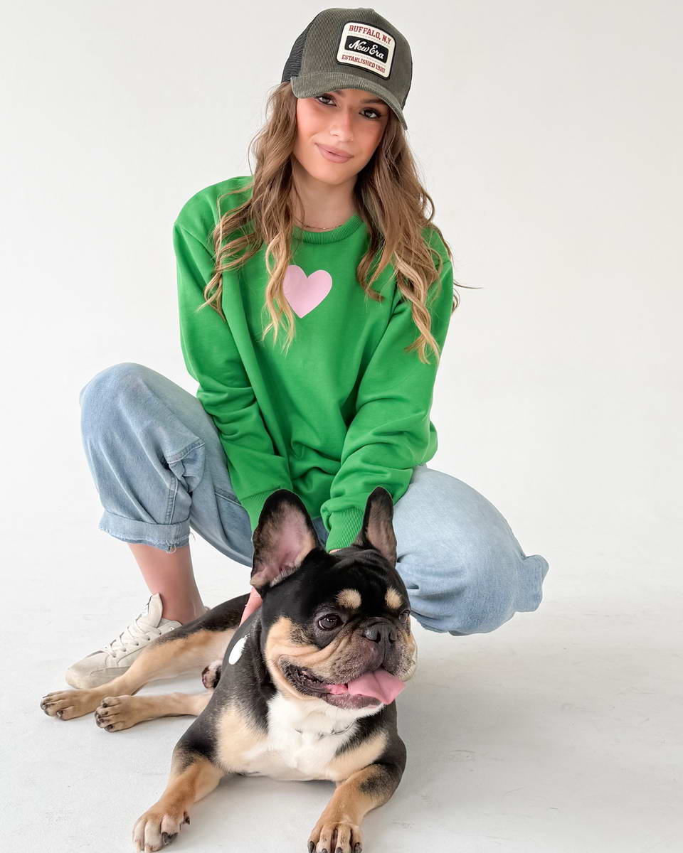 Green Dogs AreMy Fav Ppl Pink Sweatshirt