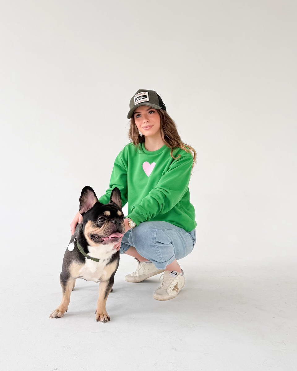 Green Dogs AreMy Fav Ppl Pink Sweatshirt - Image 2