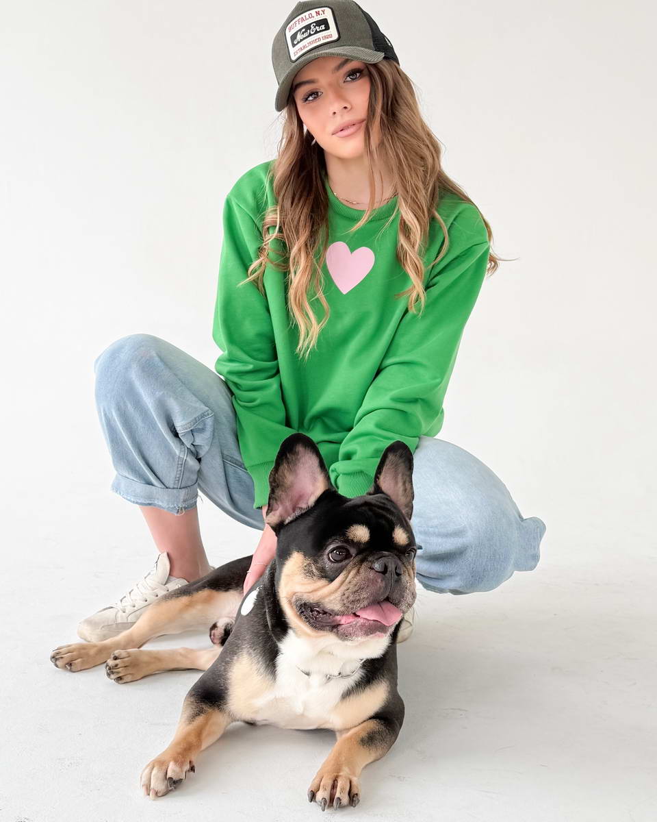 Green Dogs AreMy Fav Ppl Pink Sweatshirt - Image 4