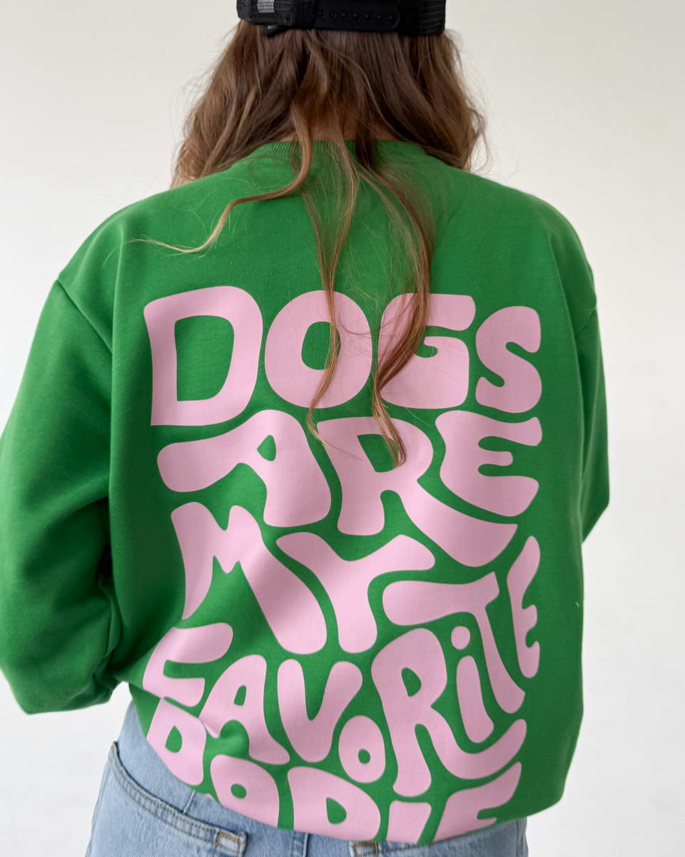 Green Dogs AreMy Fav Ppl Pink Sweatshirt - Image 5