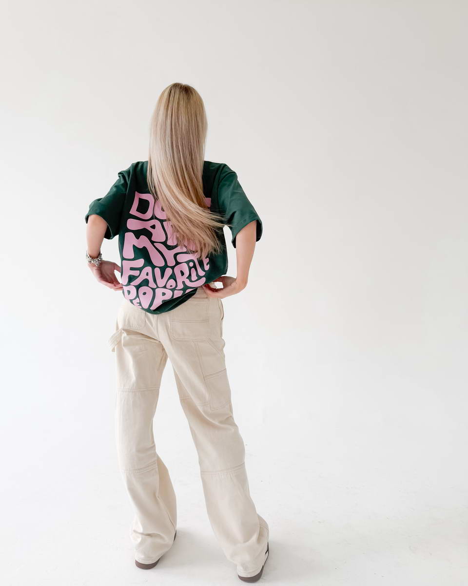 Green Dogs Are My Fav Ppl Pink Tee - Image 4