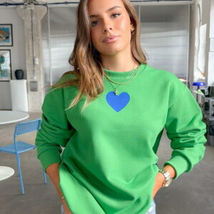 Green Heart Royal Blue Sweatshirt