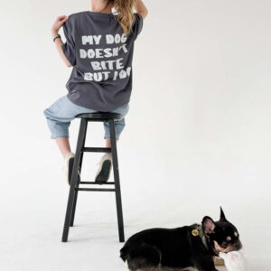 Grey My Dog Doesn't White Tee