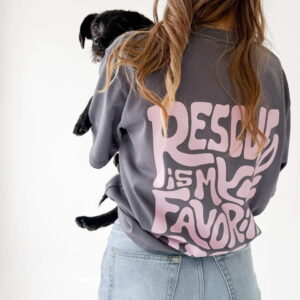 Grey Rescued Dogs Pink Tee