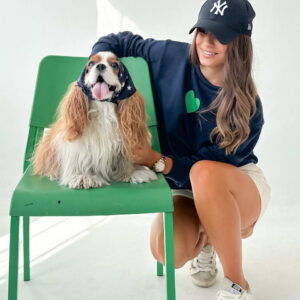 Navy Blue Heart Green Sweatshirt