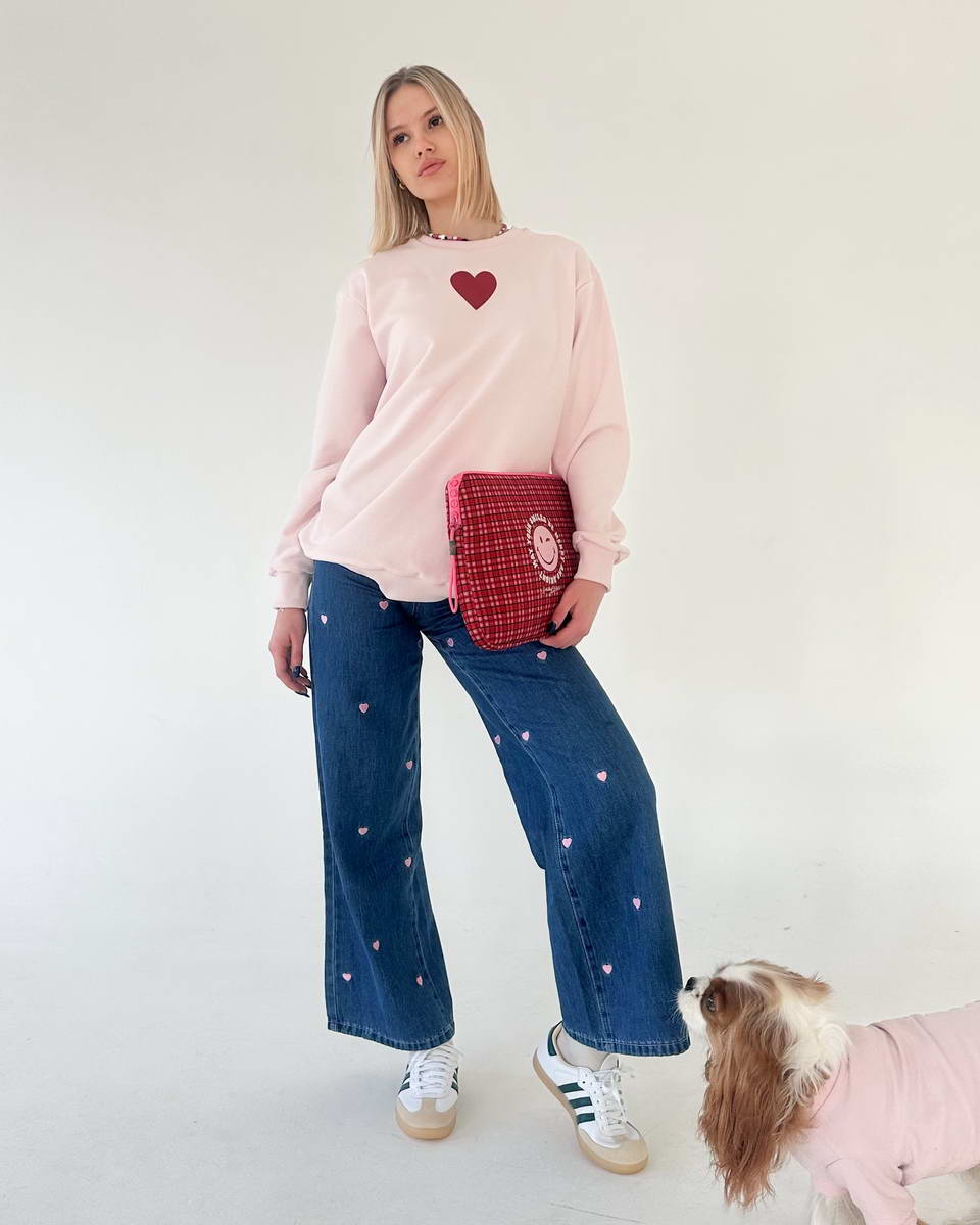 Pink Dogs Are My Fav Ppl Red Sweatshirt - Image 2