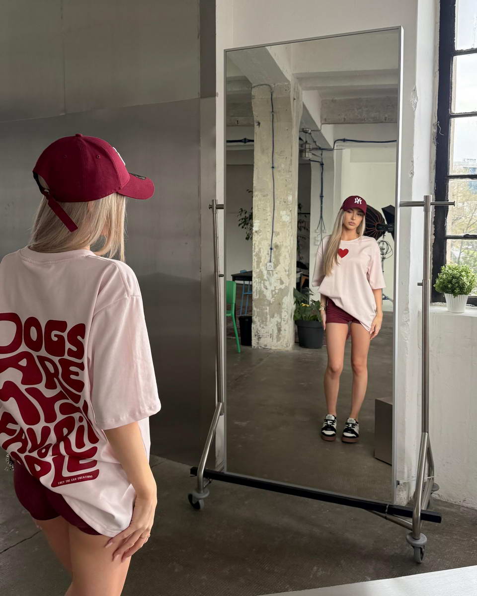 Pink Dogs Are My Fav Ppl Red Tee - Image 5