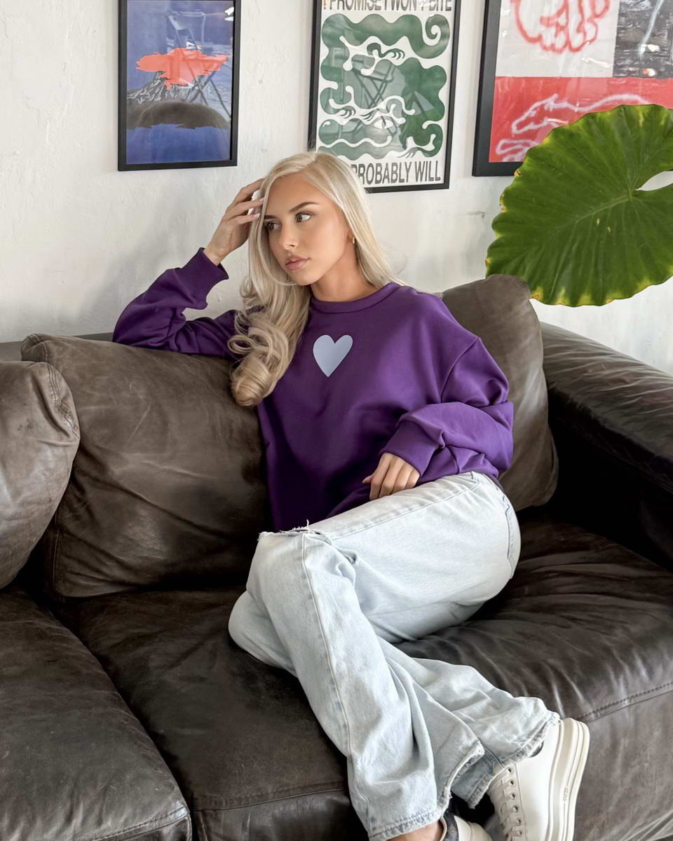 Purple Heart Light Blue Sweatshirt
